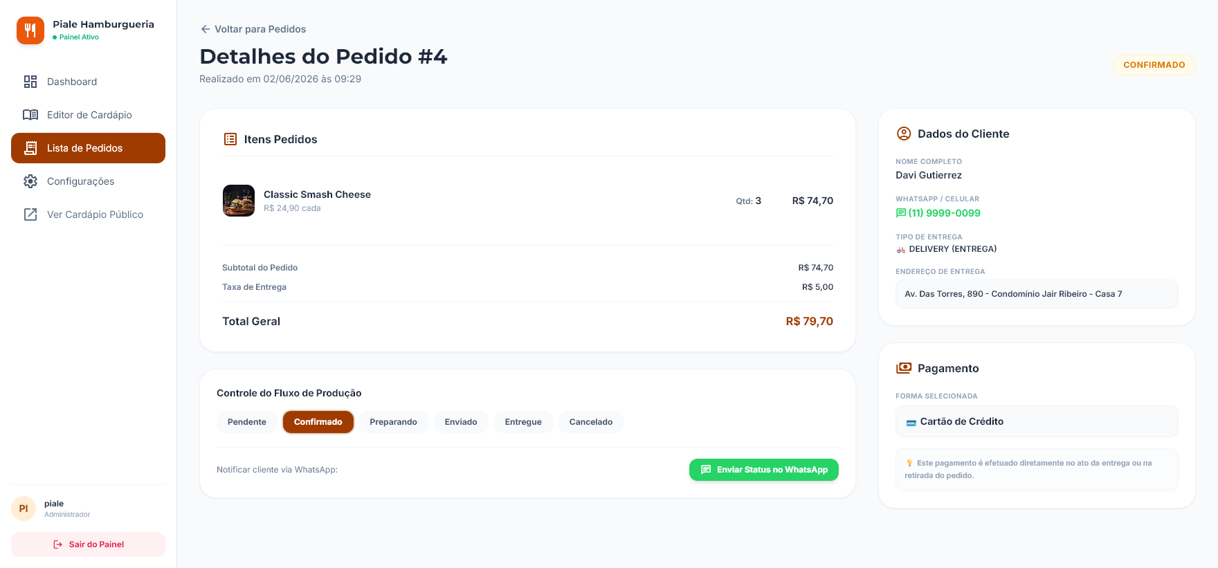 Configuração de Perfil